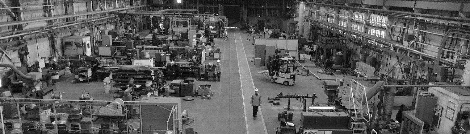 PCC Warehouse in black and white